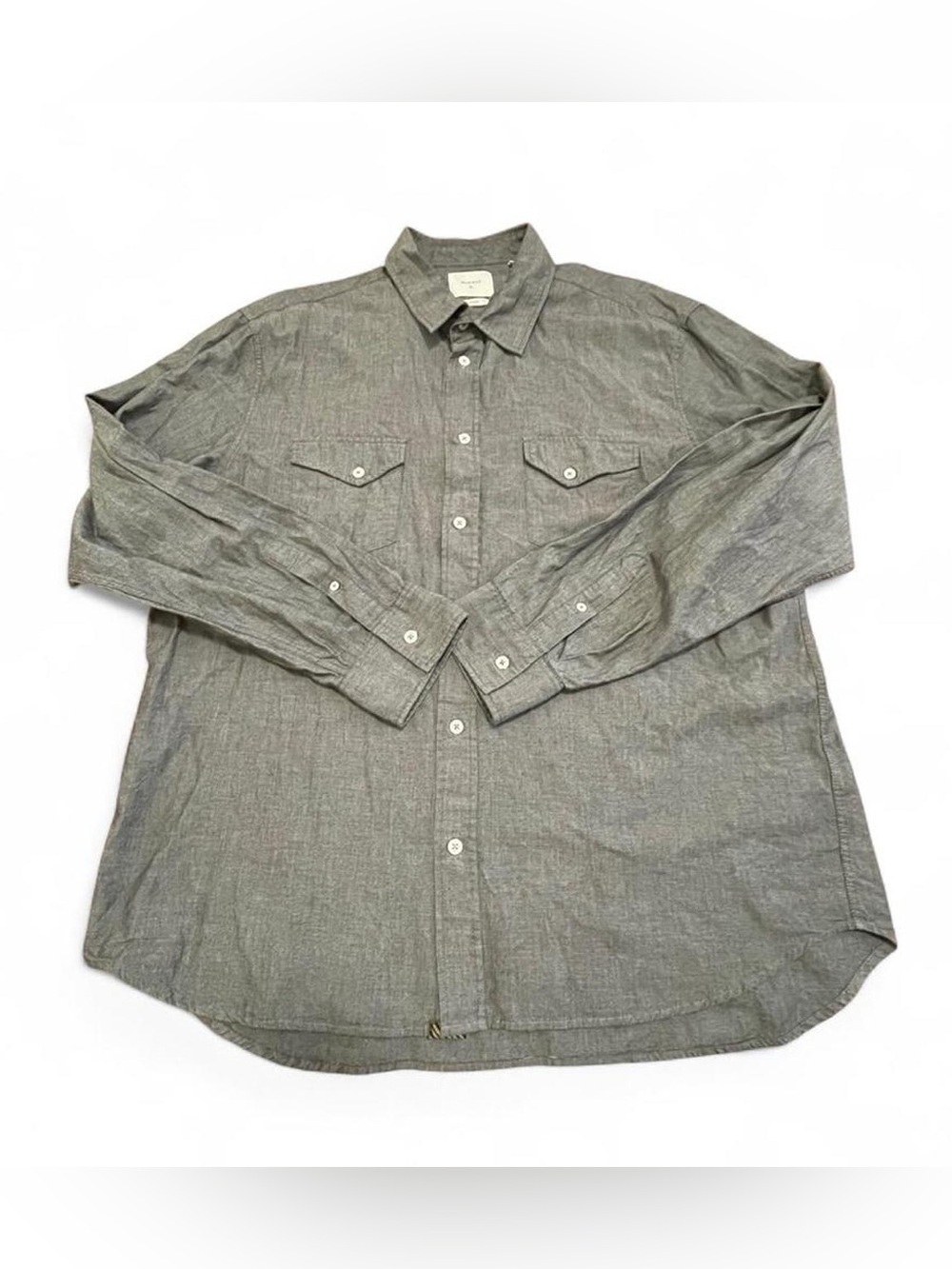 Billy Reid Heather Grey Long-Sleeve Button Shirt